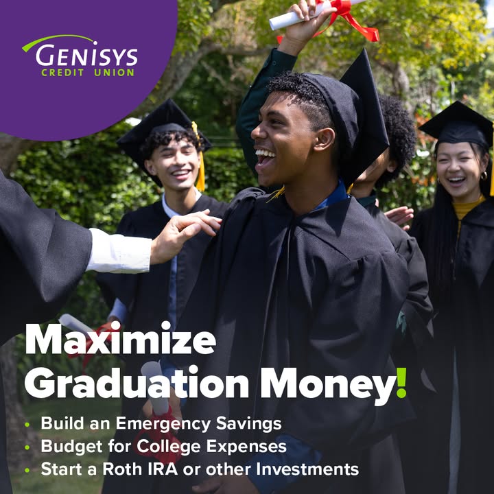 ConGRADulations!🎓As your credit union, we are here to help guide you and help set up your goals for a bright financial future