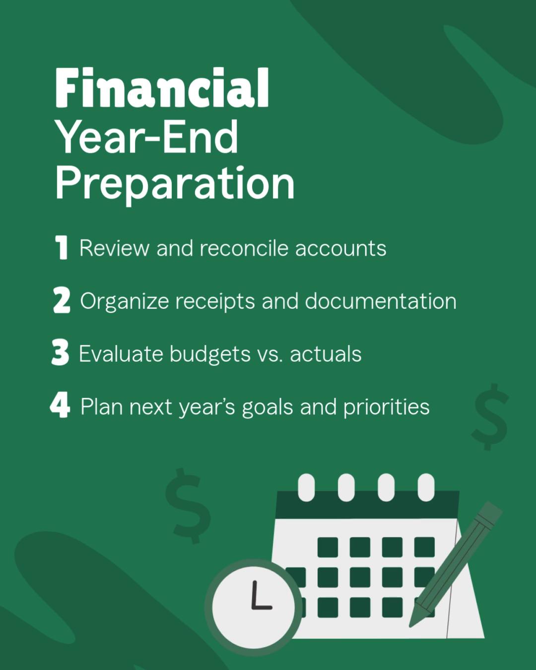 Reviews at the end of the year ensure that your finances align with your goals!