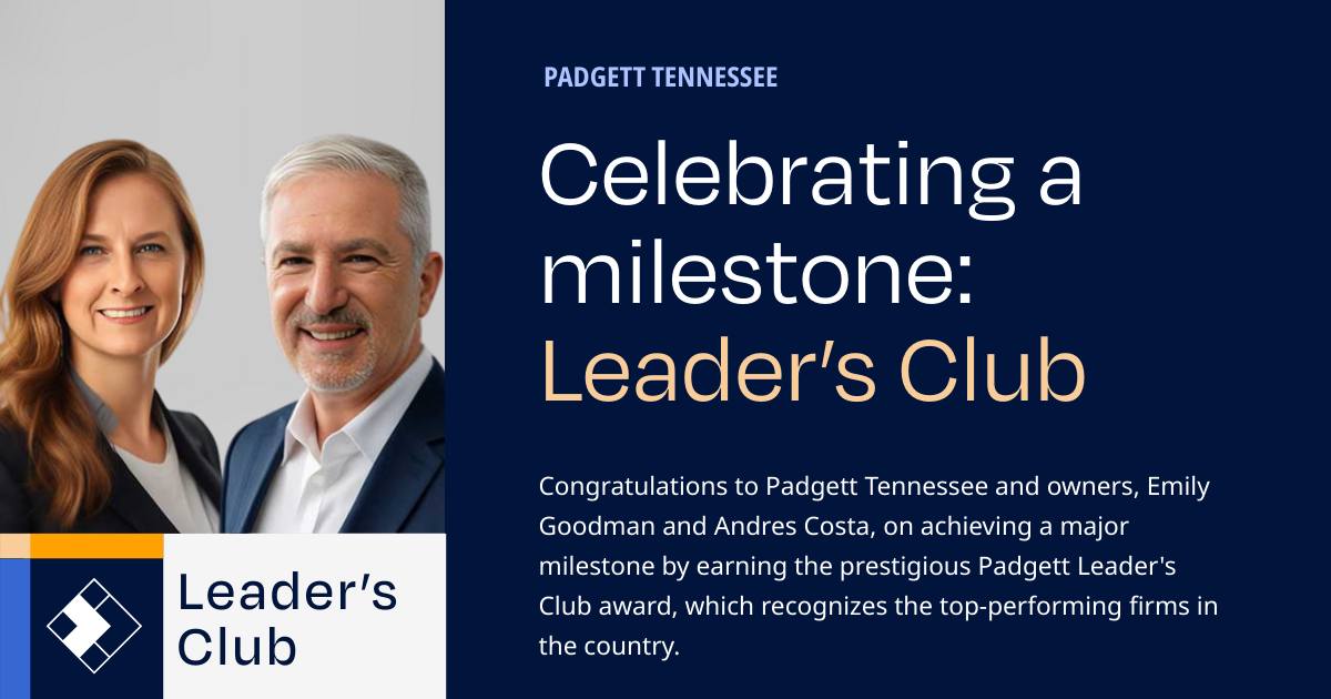 Congratulations to Emily Goodman and Andres Costa and the Padgett Tennessee team on earning the Leader’s Club Award!