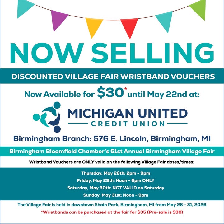 Discounted Village Fair wristband vouchers are now available for sale at our Birmingham Branch, 576 E